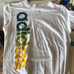 white adidas T-shirt